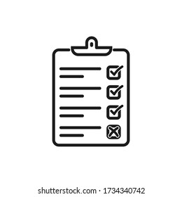Check list icon isolated on white background. Vector illustration.