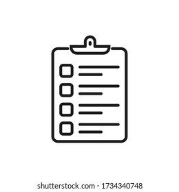 Check list icon isolated on white background. Vector illustration.