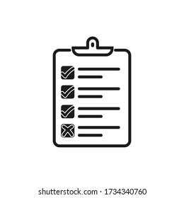 Check list icon isolated on white background. Vector illustration.