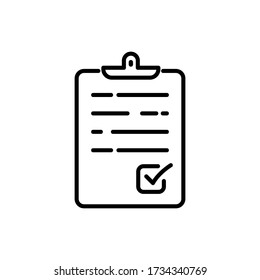 Check list icon isolated on white background. Vector illustration.