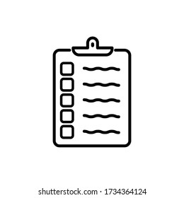 Check list icon isolated on white background. Vector illustration.
