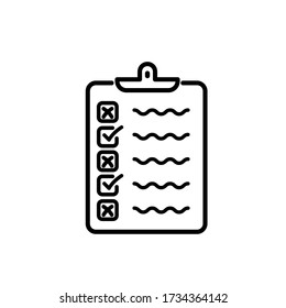 Check list icon isolated on white background. Vector illustration.