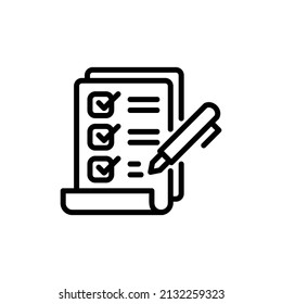  check list icon, isolated planning outline icon with white background, perfect for website, blog, logo, graphic design, social media, UI, mobile app, EPS 10 vector illustration