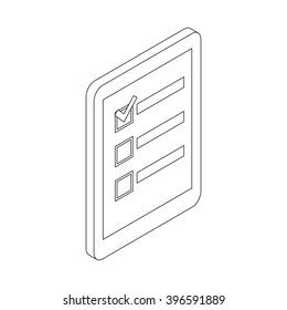 Check list icon, isometric 3d style