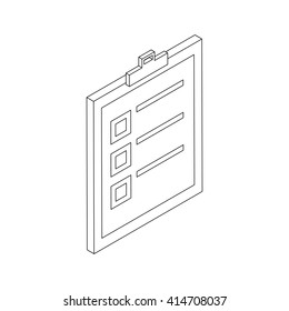 Check list icon, isometric 3d style
