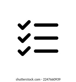 Check list icon line isolated on white background. Black flat thin icon on modern outline style. Linear symbol and editable stroke. Simple and pixel perfect stroke vector illustration