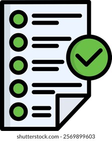 Check List Icon Lineal Color Vector Illustration