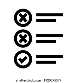 icono de lista de comprobación o logotipo símbolo de signo aislado ilustración vectorial - iconos vectoriales de estilo negro de alta calidad

