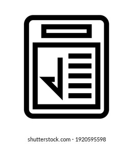 Checklisten-Symbol oder Logo einzeln auf Zeichen, Vektorgrafik - hochwertige Vektorsymbole in schwarzem Stil
