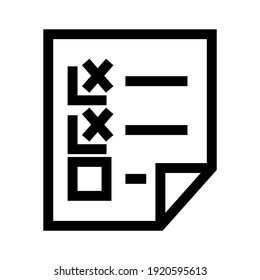 icono de lista de comprobación o logotipo símbolo de signo aislado ilustración vectorial - iconos vectoriales de estilo negro de alta calidad
