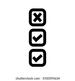 icono de lista de comprobación o logotipo símbolo de signo aislado ilustración vectorial - iconos vectoriales de estilo negro de alta calidad

