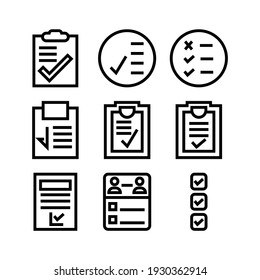 Checkliste Symbol oder Logo einzeln auf Zeichen, Vektorgrafik - Sammlung hochwertiger Vektorsymbole in schwarzem Stil
