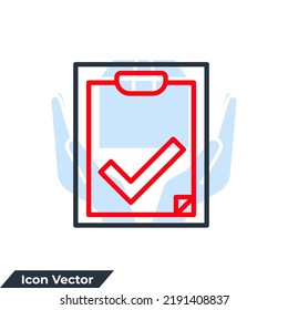 check list icon logo vector illustration. clipboard symbol template for graphic and web design collection
