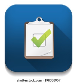 check list icon With long shadow over app button