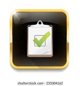 check list icon With long shadow over app button