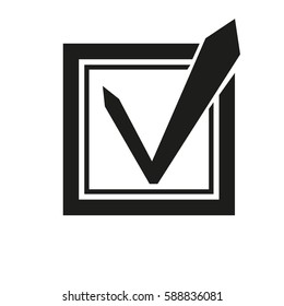 Check list icon. Check mark in square sign. Clip art. Stock Vector.