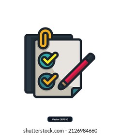 check list icon. Note and tasks Icons. vector icons for web design isolated on white background. Collection of high quality black style vector icons