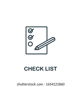 Check List icon from office tools collection. Simple line Check List icon for templates, web design and infographics