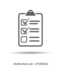 check list icon on a grey background