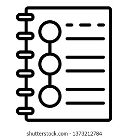 Check list icon. Outline check list vector icon for web design isolated on white background
