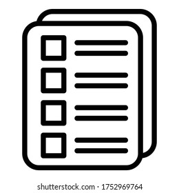 Check list icon. Outline check list vector icon for web design isolated on white background