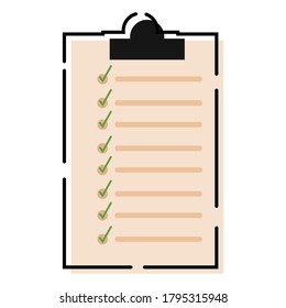 Icono de la lista de verificación. Icono de papel - Ilustración vectorial