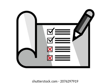 Check list icon.  schedule list Vector on white back ground. Action Plan icon.