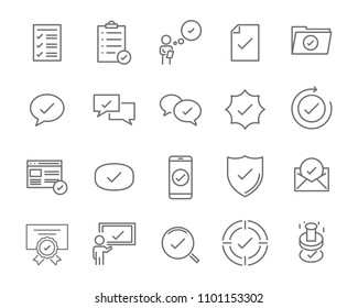 check list icon set, stamp icon, approval related