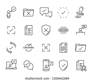check list icon set, stamp icon, approval related