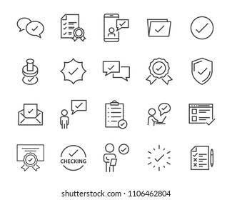 check list icon set, stamp icon, approval related