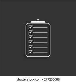 Check list icon with shadow - vector illustration