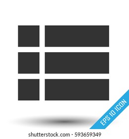 Check list icon. Simple flat logo of list on white background. Vector illustration.