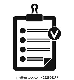 Check list icon. Simple illustration of check list vector icon for web