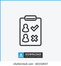 check list icon. simple outline check list vector icon. on white background.