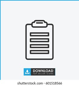 Checkliste Symbol. Vektorillustration-Icon mit einfacher Rahmenprüfung. auf weißem Hintergrund.