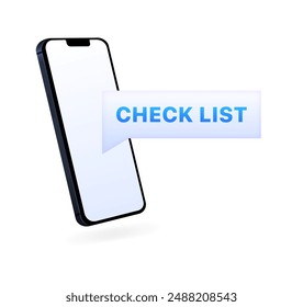Symbol für die Checkliste. Smartphone-Symbol. Flacher Stil. Vektorgrafik-Symbol.