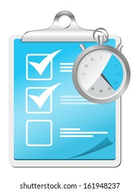 check list icon with stopwatch