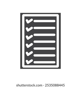 Check list icon Symbol mark in filled style