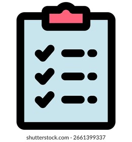 Symbol "Liste überprüfen". Vektorgrafik