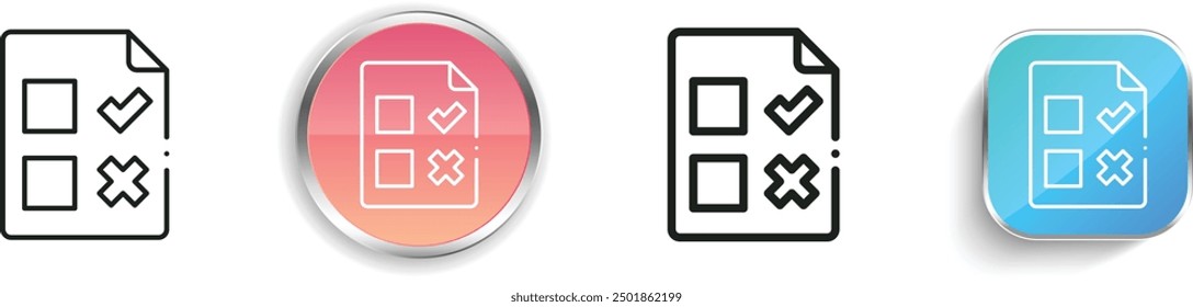 check list icon. Thin Linear, Regular and Button Style Design Isolated On White Background