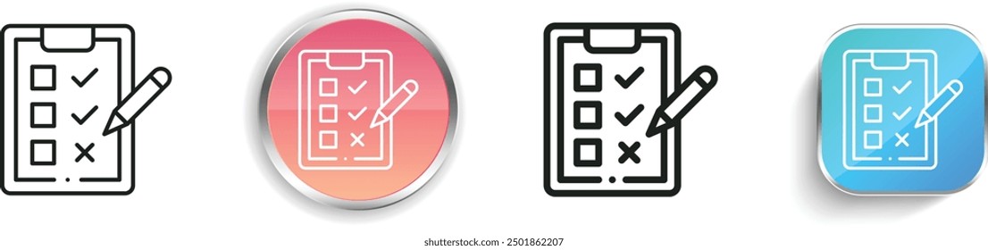 check list icon. Thin Linear, Regular and Button Style Design Isolated On White Background