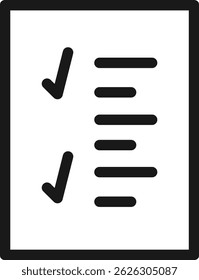 Ícone da lista de verificação. ícone da marca de escala vetor