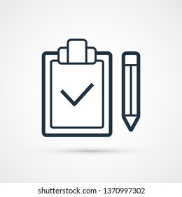 Check list icon trendy flat line symbol. Vector eps 10