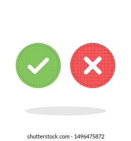 Überprüfen Sie das Symbol der Liste im trendigen Flachstil. Ja, kein Symbol für Ihre Website-Design, Logo, App, UI-Vektorillustration EPS10. 