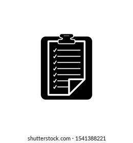 Check list icon vector, black, white