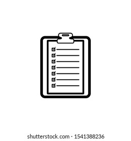 Check list icon vector, black, white