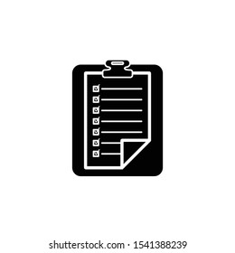 Check list icon vector, black, white