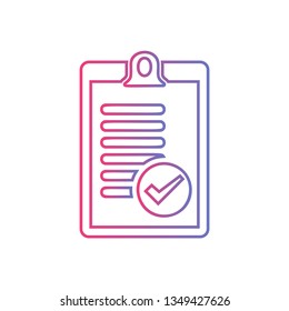 Check list icon vector - Clipboard sign