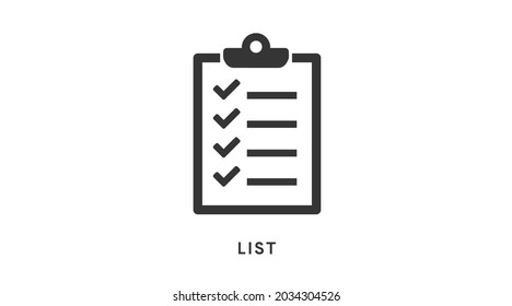 Check List Icon. Vector isolated flat editable illustration of a check list