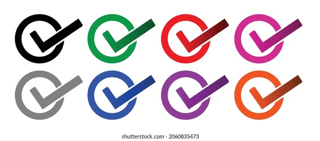 Comprobar el color de la plantilla de logotipo vectorial de icono de lista